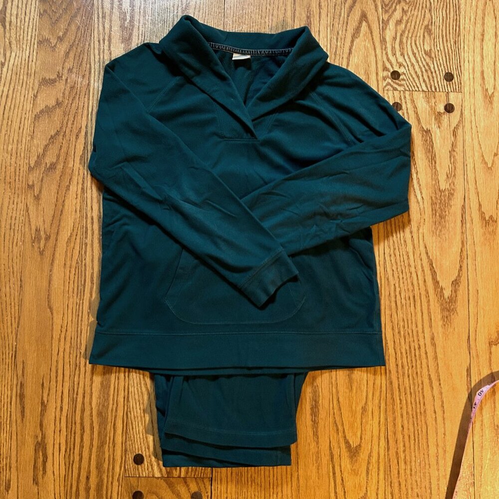 Women's L.L.Bean Fleece Pajama Set--Hunter Green, Size M